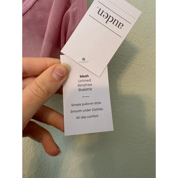 Auden | Sheer Mesh Unlined Wirefree Bralette in Purple/Mauve - Picture 4 of 11